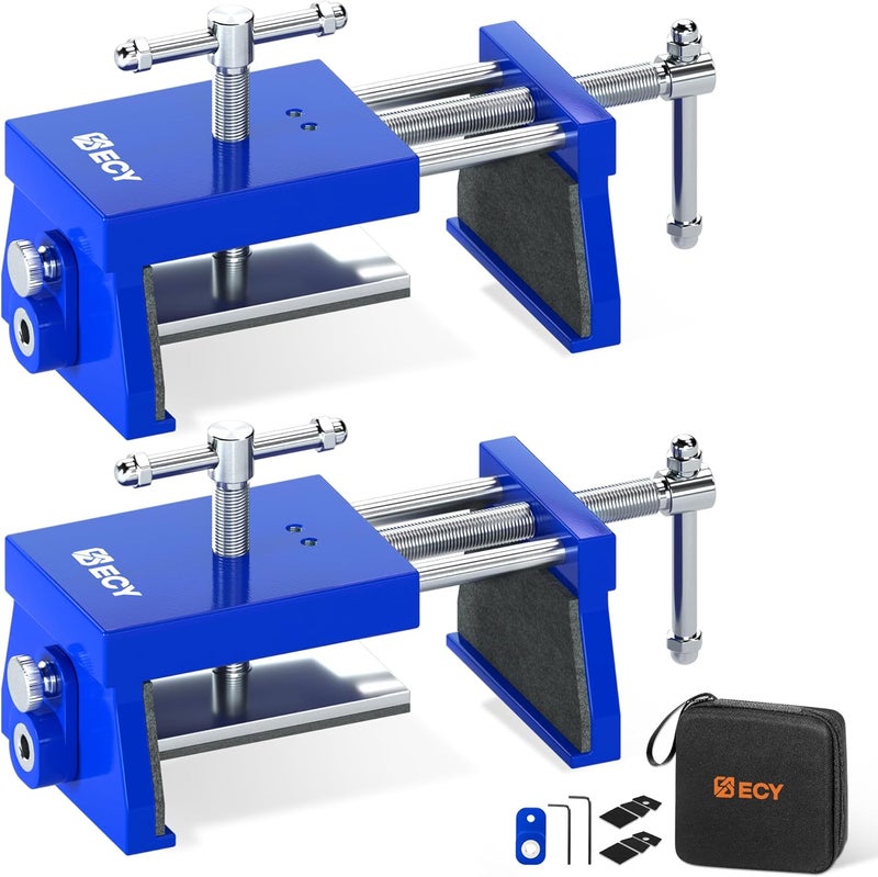 ECY Cabinet Clamps 2 Pack - Cabinet Face Frame Alignment Tool，Anodized Aluminum Alloy, Professional Installation Clamps for Woodworking & DIY Projects​ (Blue) - Image 1